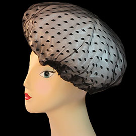 Shower Cap - Black Polka Dot Lace 847 - Black Polka Dot Lace, Shower Cap
