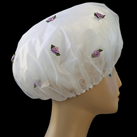 Shower Cap - Violet Flat Roses 1074 - Violet Flat Roses, Shower Cap
